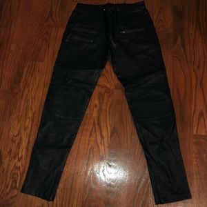 Faux leather pants